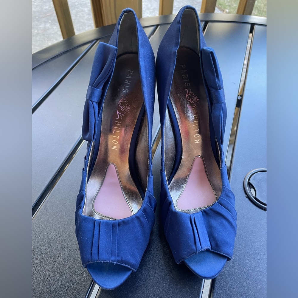 Paris Hilton Navy Peep‎ Toe Heels